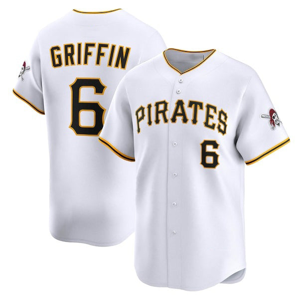 Pittsburgh Pirates #6 Konnor Griffin White FEDASGOGE Home Limited Jersey