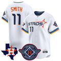 Houston Astros #11 Cam Smith Player White FEDASGOGE City Connect Texas Patch Vapor Premier Limited Home Stitched Jerseys