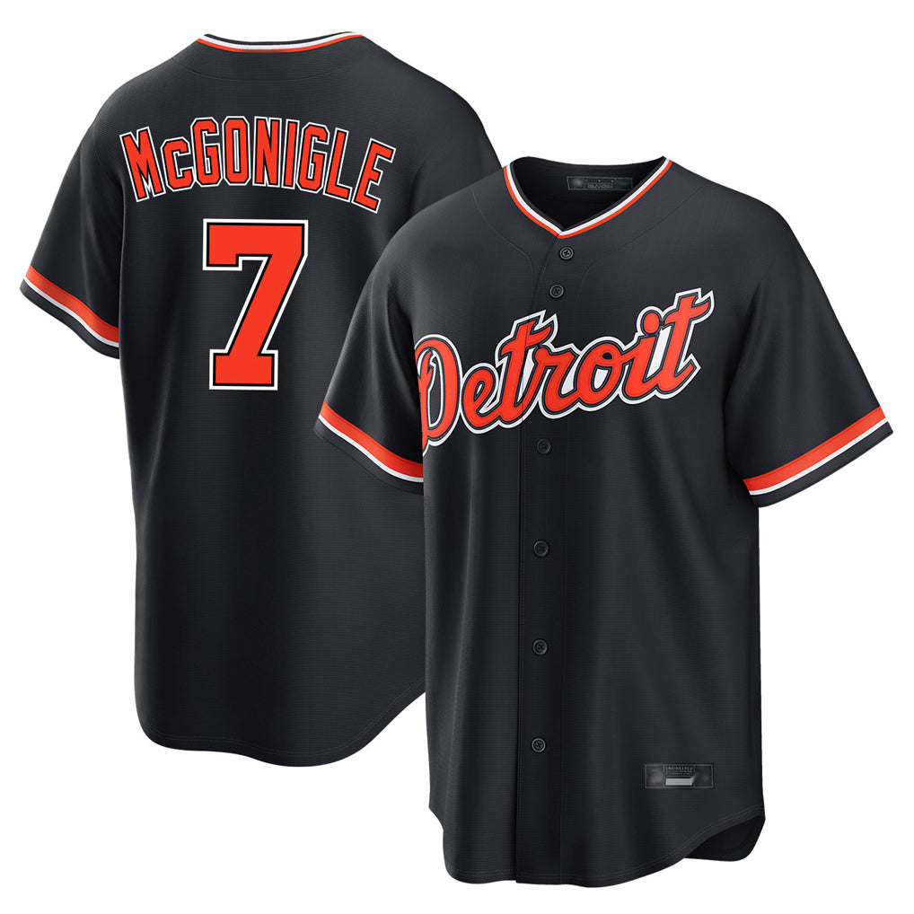 Detroit Tigers #7 Kevin McGonigle Player Navy FEDASGOGE Home Game Stitched Jerseys