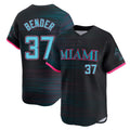 Miami Marlins #37 Anthony Bender Player Black FEDASGOGE City Connect Home Limited Stitched Jerseys