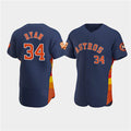 Houston Astros #34 Nolan Ryan Navy FEDASGOGE 60th Anniversary Flex Base Stitched Jersey