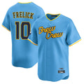 Milwaukee Brewers #10 Sal Frelick Player Light Blue FEDASGOGE City Connect Home Limited Stitched Jerseys