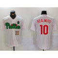Philadelphia Phillies #10 J.T. Realmuto White Green FEDASGOGE Cool Base Stitched Jerseys
