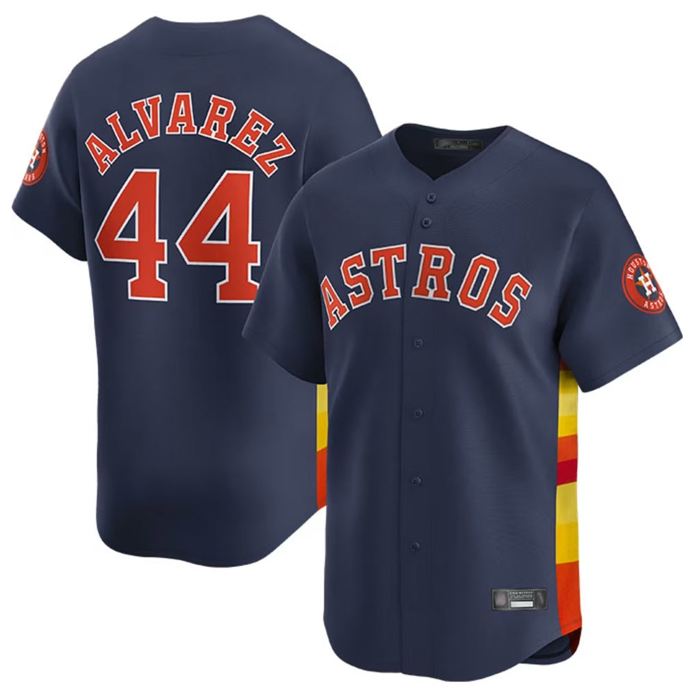Houston Astros #44 Yordan Alvarez Player Navy FEDASGOGE Home Limited Stitched Jerseys