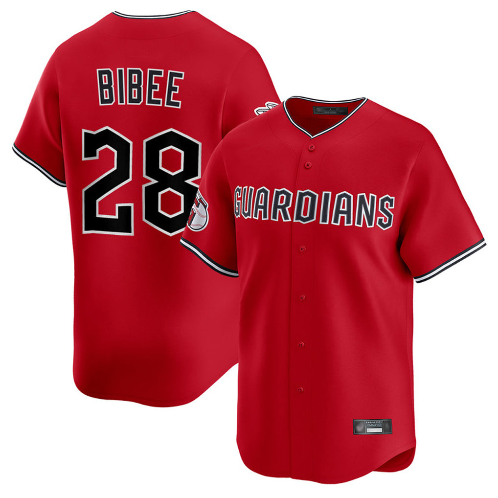 Cleveland Guardians #28 Tanner Bibee Player Red FEDASGOGE Limited Home Stitched Jerseys