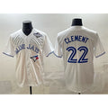 Toronto Blue Jays #22 Ernie Clement White FEDASGOGE 2025 World Series Home Cool Base Stitched Jersey