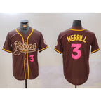 San Diego Padres #3 Jackson Merrill Brown FEDASGOGE Cool Base Stitched Jersey 2