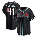 Arizona Diamondbacks #41 Carlos Santana Player Black FEDASGOGE Home Game Stitched Jerseys