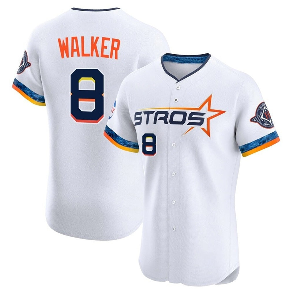 Houston Astros #8 Christian Walker Player White FEDASGOGE City Connect Limited Elite Home Stitched Jerseys