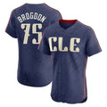 Cleveland Guardians #75 Connor Brogdon Player Navy FEDASGOGE City Connect Limited Elite Home Stitched Jerseys