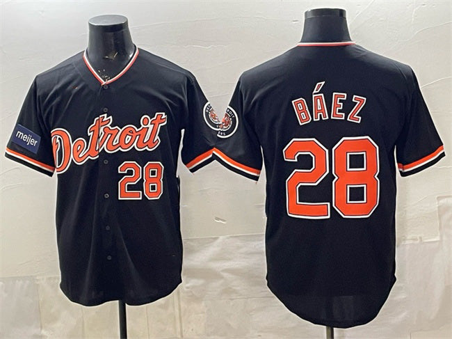 Detroit Tigers #28 Javier B¨¢ez Black FEDASGOGE 2026 Meijer Patch Alternate Vapor Premier Limited Stitched Jersey