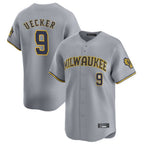 Milwaukee Brewers #9 Bob Uecker Player Gray FEDASGOGE Home Limited Stitched Jerseys
