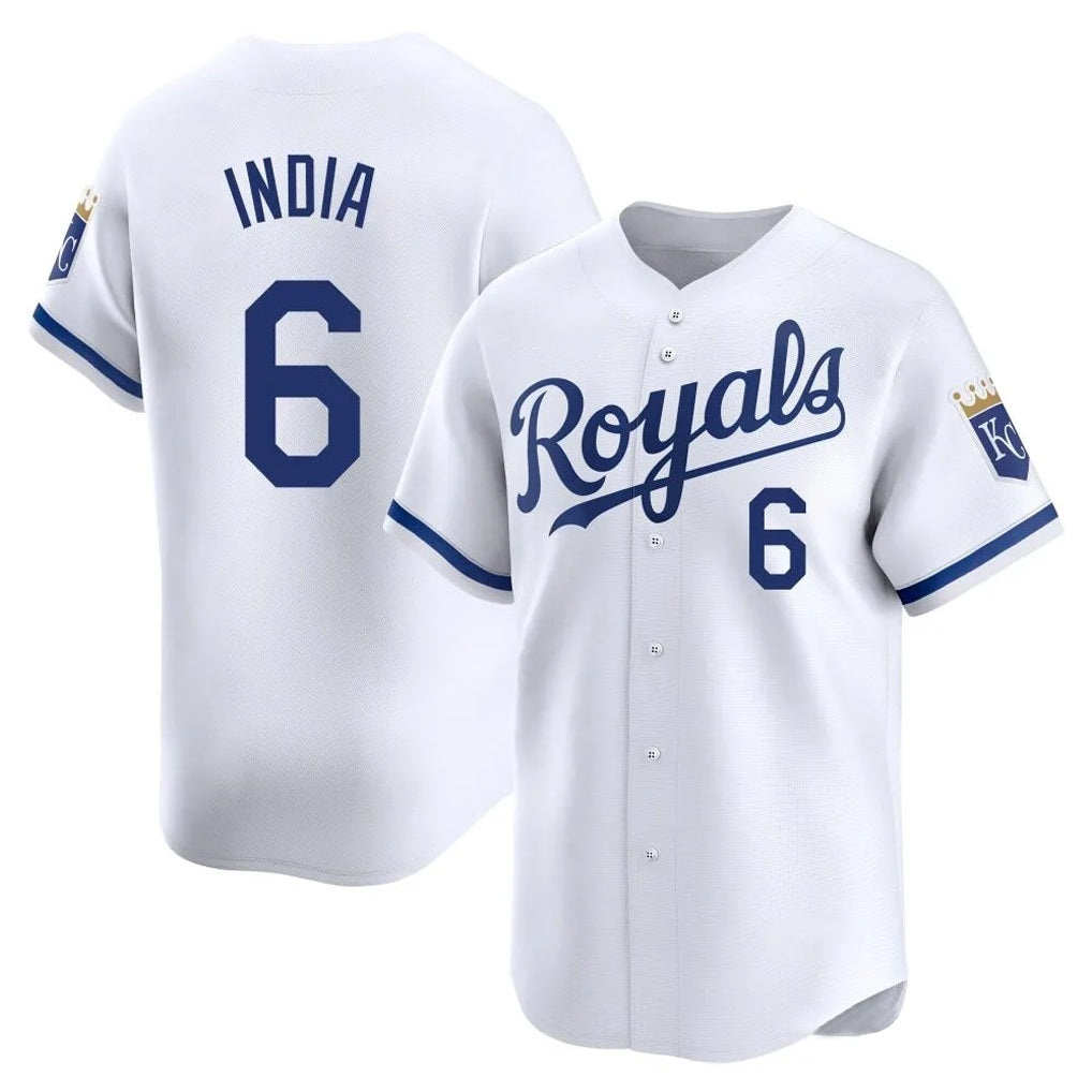 Kansas City Royals #6 Jonathan India Player White FEDASGOGE Alt Limited Home Stitched Jerseys