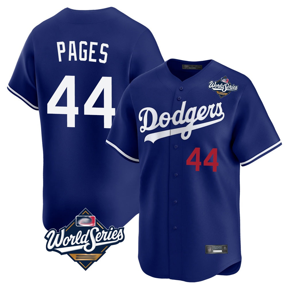 Los Angeles Dodgers #44 Andy Pages Player Royal FEDASGOGE World Series Limited Home Stitched Jerseys
