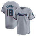 Miami Marlins #18 Griffin Conine Player Gray FEDASGOGE Home Limited Stitched Jerseys
