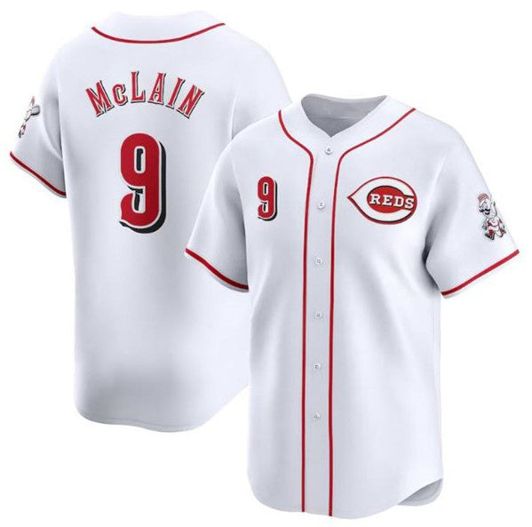 Cincinnati Reds #9 Matt McLain White FEDASGOGE Home Limited Stitched Jersey