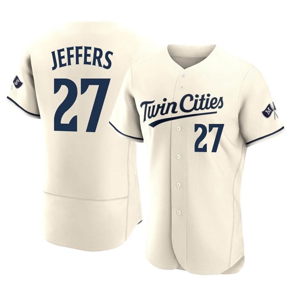 Minnesota Twins #27 Ryan Jeffers Player Cream FEDASGOGEHome Limited Elite Stitched Jerseys