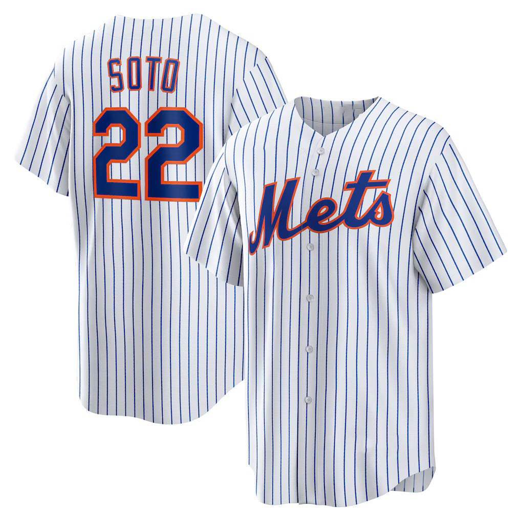New York Mets #22 Juan Soto White FEDASGOGE Home Replica Player Jersey