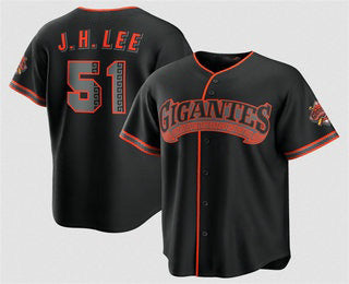San Francisco Giants #51 Jung Hoo Lee Black FEDASGOGE 2026 Alternate Stadium Stitched Jersey