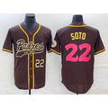 San Diego Padres #22 Juan Soto Number Brown FEDASGOGE NEW 2023 City Connect Cool Base Stitched Jersey