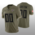 Custom A.Falcons ACTIVE PLAYER 2022 Olive FEDASGOGE Salute To Service Limited Stitched Jersey