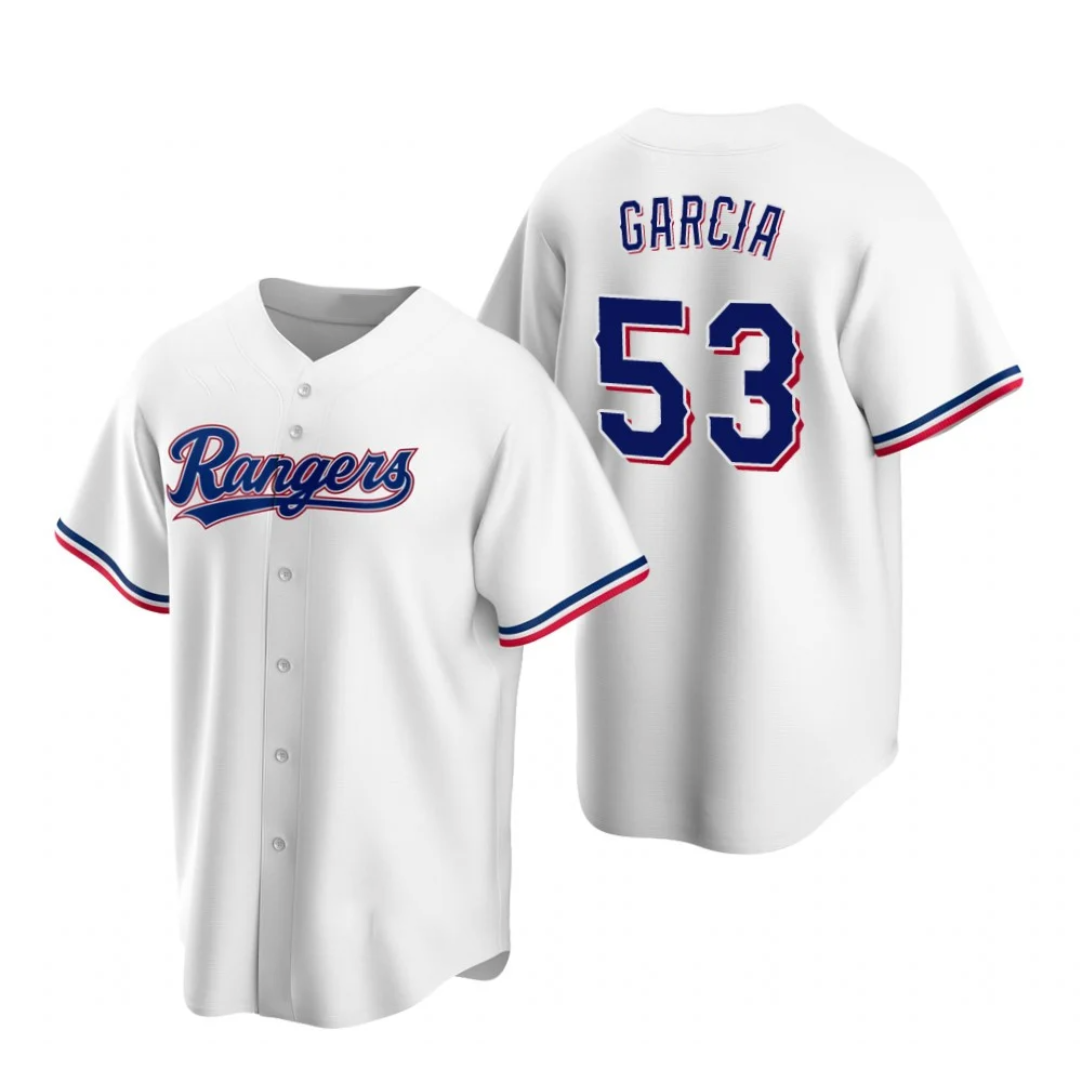 Texas Rangers #53 Adolis Garcia White FEDASGOGE Cool Base Stitched Jersey