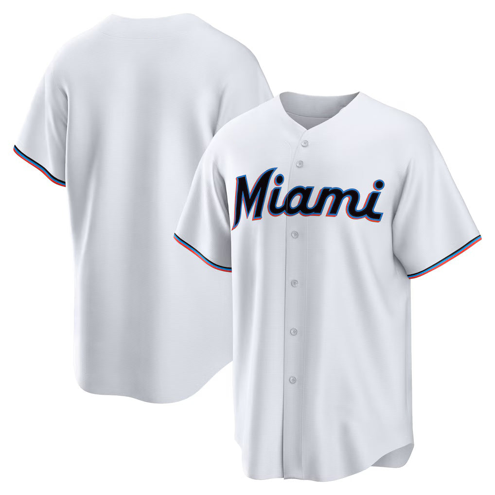 Miami Marlins White FEDASGOGE Home Replica Team Jersey