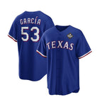Texas Rangers #53 Adolis Garc¨ªa Royal FEDASGOGE 2023 World Series Stitched Jersey