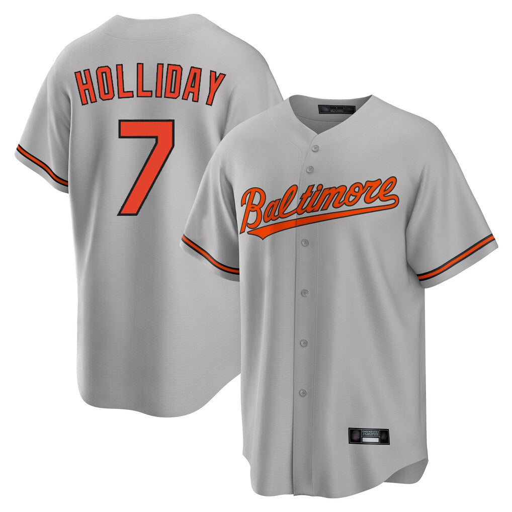 Baltimore Orioles #7 Jackson Holliday Player Gray FEDASGOGE Home Game Stitched Jerseys