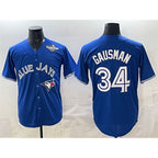 Toronto Blue Jays #34 Kevin Gausman Royal FEDASGOGE 2025 World Series Cool Base Stitched Jersey