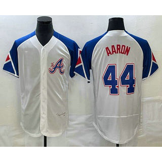 Atlanta Braves #44 Hank Aaron White FEDASGOGE 2023 City Connect Flex Base Stitched Jersey