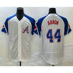 Atlanta Braves #44 Hank Aaron White FEDASGOGE 2023 City Connect Flex Base Stitched Jersey