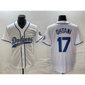Los Angeles Dodgers #17 Shohei Ohtani White FEDASGOGE Cool Base With Patch Stitched Jersey