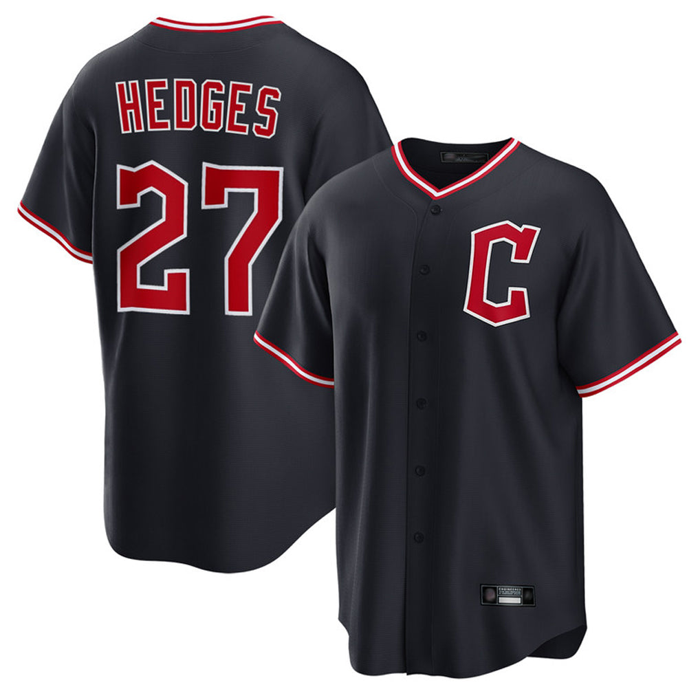 Cleveland Guardians #27 Austin Hedges Player Navy FEDASGOGE Game Home Stitched Jerseys
