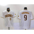 San Diego Padres #9 Jake Cronenworth White FEDASGOGE Team Logo Stitched Cool Base Jerseys