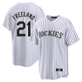Colorado Rockies #21 Kyle Freeland Player White FEDASGOGE Game Home Stitched Jerseys