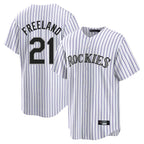 Colorado Rockies #21 Kyle Freeland Player White FEDASGOGE Game Home Stitched Jerseys