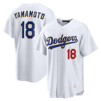 Los Angeles Dodgers #18 Yoshinobu Yamamoto Player Gold White FEDASGOGE 2026 Collection Stadium Limited Stitched Jerseys