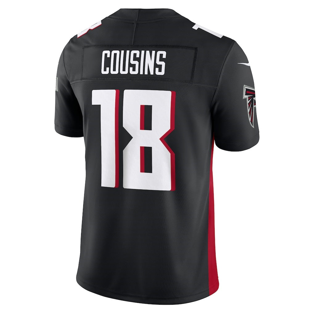 A.Falcons #18 Kirk Cousins Black FEDASGOGE Vapor F.U.S.E. Limited Jersey