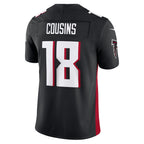 A.Falcons #18 Kirk Cousins Black FEDASGOGE Vapor F.U.S.E. Limited Jersey