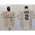 New York Yankees #2 Derek Jeter Cream FEDASGOGE Limited Stitched Jerseys