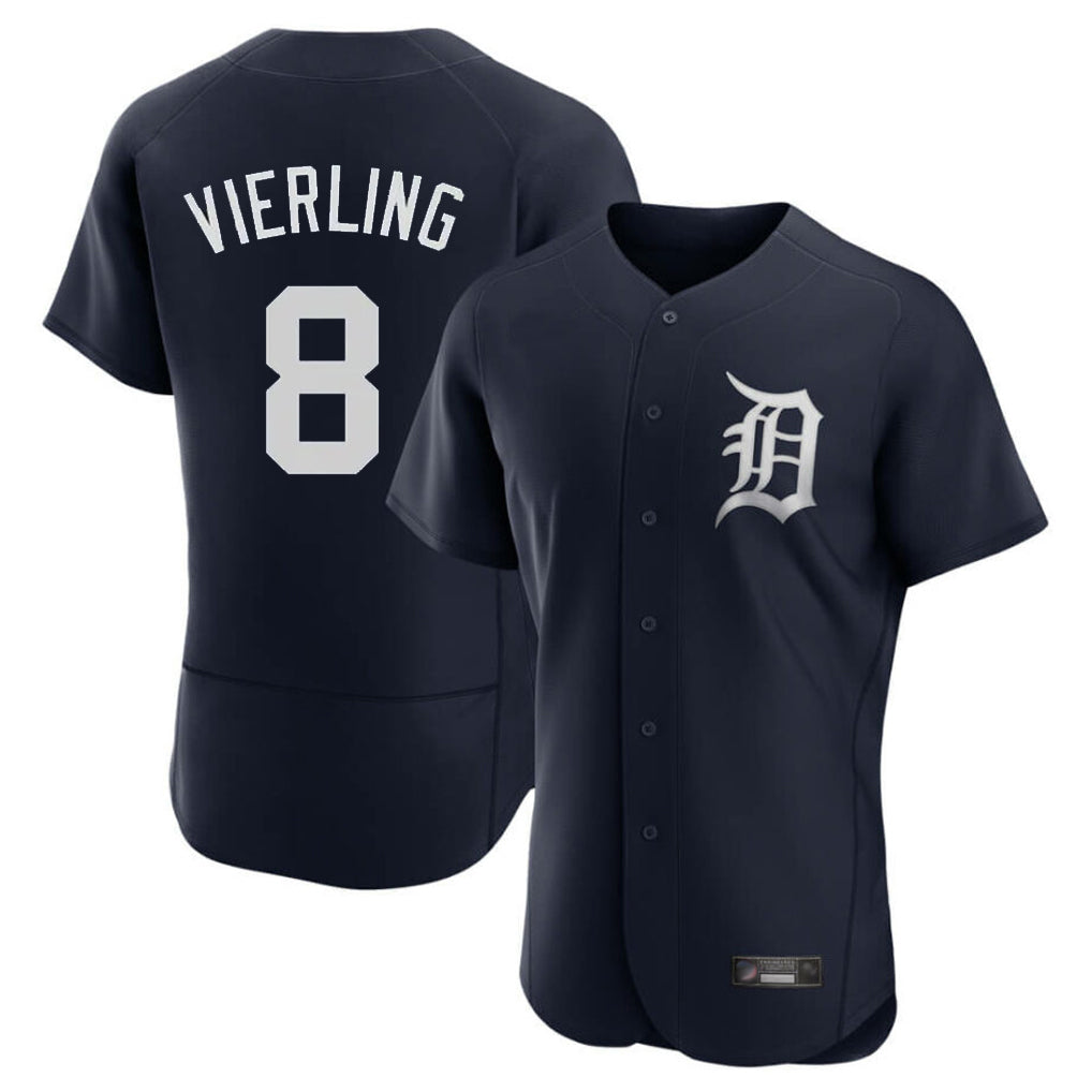 Detroit Tigers #8 Matt Vierling Player Navy FEDASGOGE Limited Elite Home Stitched Jerseys