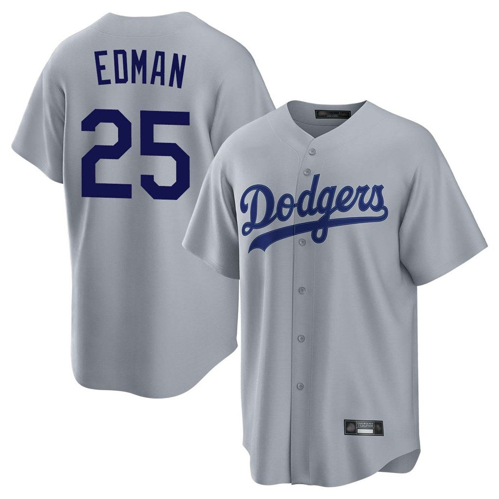 Los Angeles Dodgers #25 Tommy Edman Player Gray FEDASGOGE Game Stitched Jerseys