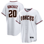 Arizona Diamondbacks #20 Luis Gonzalez Player White FEDASGOGE Home Game Stitched Jerseys