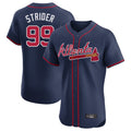 Atlanta Braves #99 Spencer Strider Player Navy FEDASGOGE Limited Elite Home Game Stitched Jerseys