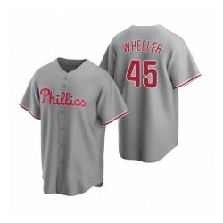 Philadelphia Phillies #45 Zack Wheeler Gray FEDASGOGE Road Stitched Jersey
