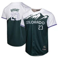Colorado Rockies #23 Kris Bryant Player Green FEDASGOGE City Connect Limited Home Game Stitched Jerseys