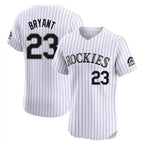 Colorado Rockies #23 Kris Bryant Player White FEDASGOGE Limited Elite Home Stitched Jerseys