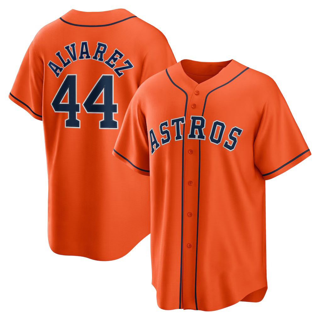 Houston Astros #44 Yordan ¨¢lvarez Orange FEDASGOGE Alternate Replica Player Jersey