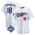 Los Angeles Dodgers #18 Yoshinobu Yamamoto Player Gold White FEDASGOGE World Series Meet 2026 Collection Stadium Limited Stitched Jerseys